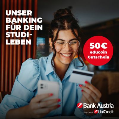 Hol dir zu deinem Bank Austria Studentenkonto einen 50€ educoin Gutschein!