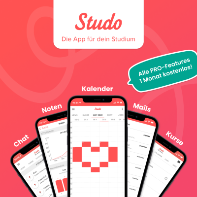 Studo App PRO-Features 1 Monat kostenlos