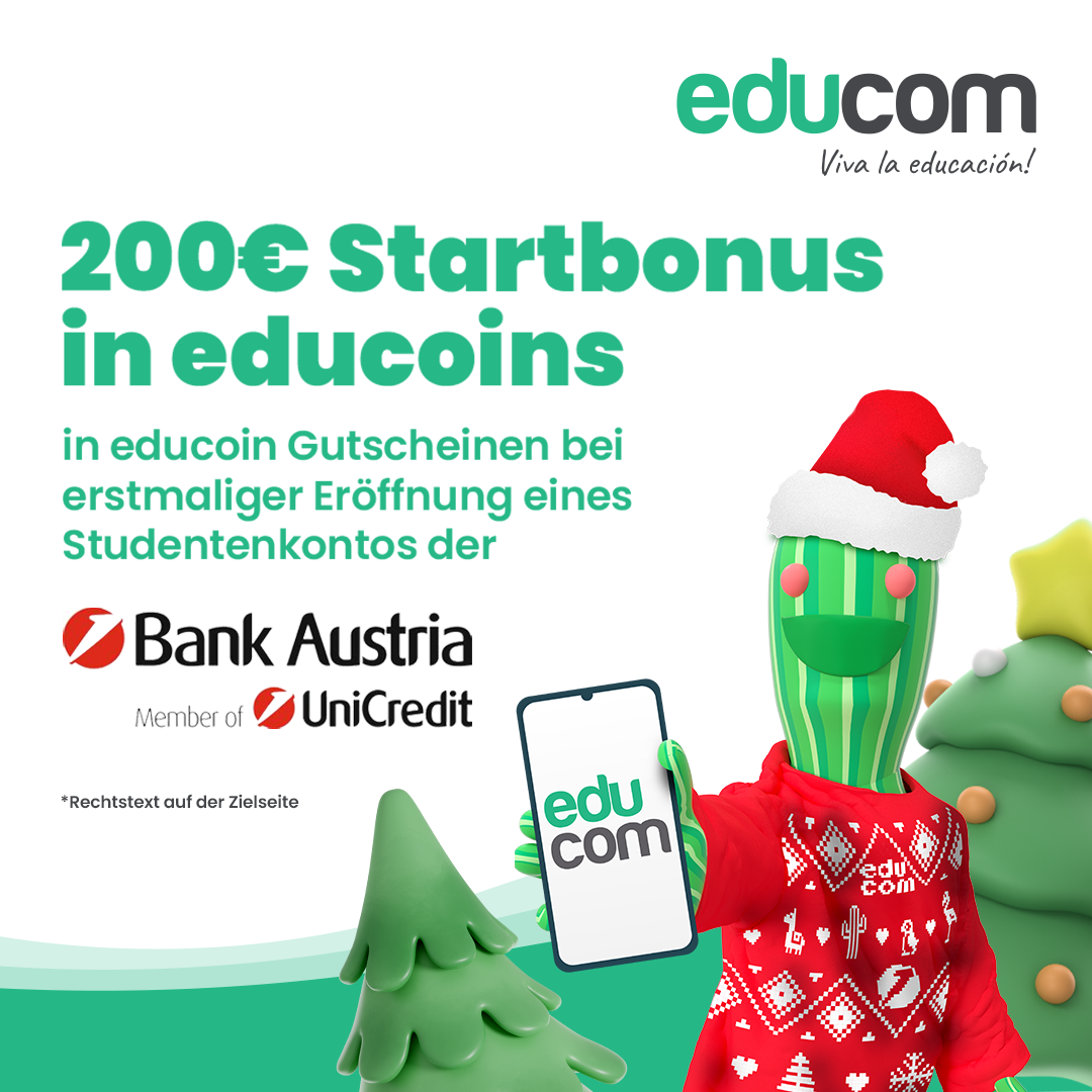 Black Friday verlängert! Mit dem Studentenkonto 200€ educoins-Gutschein sichern!