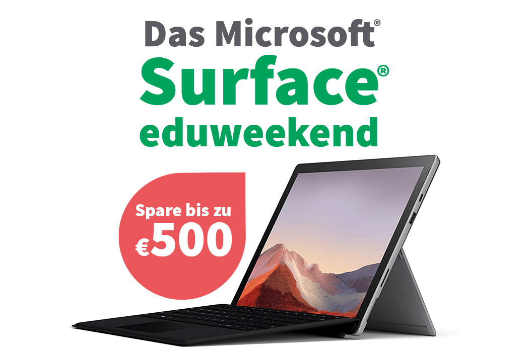 Das Microsoft eduweekend: Spare bis zu € 500 auf das Surface Pro 7