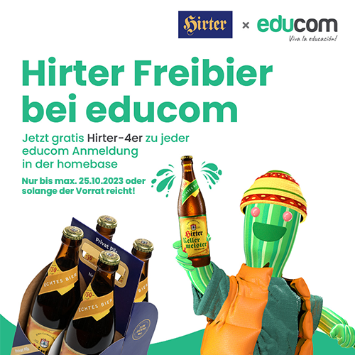Jetzt zum Unistart: Hirter Freibier bei educom & edustore
